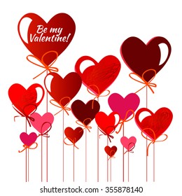 Happy valentines day card.vector.flyer background with hearts.
