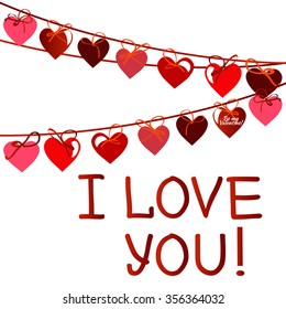 Happy valentines day card.vector.flyer background with hearts.