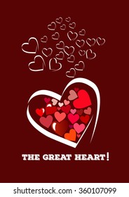 Happy valentines day card.vector.flyer background with hearts