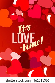 Happy valentines day card.vector.flyer background with hearts.