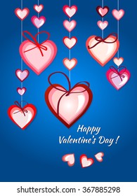 Happy valentines day card.vector.flyer background with hearts. 
