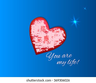 Happy valentines day card.vector.flyer background with heart. 