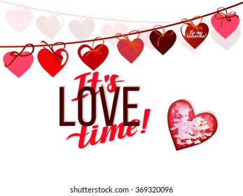 Happy valentines day card.vector.flyer background with hearts. 