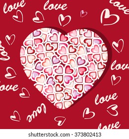 Happy valentines day card.vector.flyer background with hearts. 