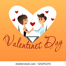 Happy Valentine's Day. Cartoon characters people love.