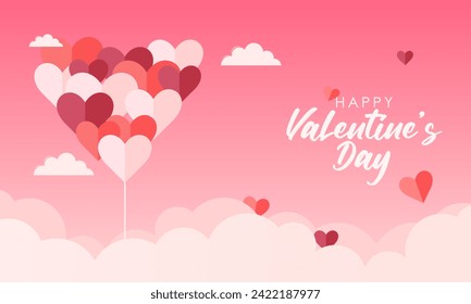 ¡Feliz Día de San Valentín! Celebrar el día lleno de amor el 14 de febrero Ilustración conceptual