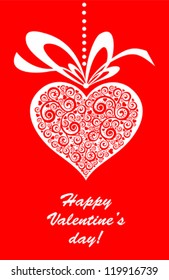 Happy Valentine's day! Celebration background with heart and place for your text. Vector Illustration