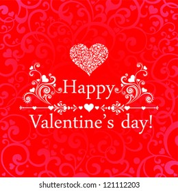 Happy Valentine's day! Celebration background with heart and place for your text. Vector Illustration