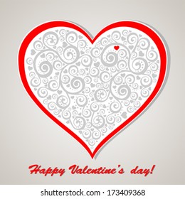 Happy Valentine's day! Celebration background with heart and place for your text. Vector Illustration 