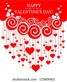 Happy Valentine's day! Celebration background with hearts and place for your text. Vector illustration 