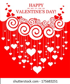 Happy Valentine's day! Celebration background with hearts and place for your text. Vector illustration 