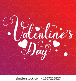 Happy Valentine's Day Celebration Banner Poster Lovely Rose Red Color Hearts Vector - Illustration