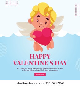 Happy valentines day celebration banner design template.