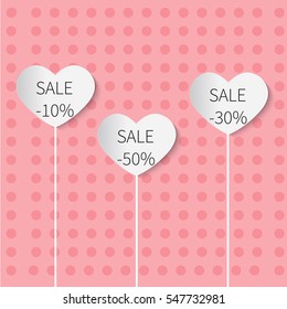 Happy Valentines Day celebration card with. Romantic greeting banner. Creative holiday decoration.