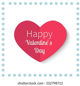 Happy Valentines Day celebration card heart. Romantic greeting banner. Creative holiday decoration.