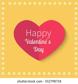 Happy Valentines Day celebration card heart. Romantic greeting banner. Creative holiday decoration.
