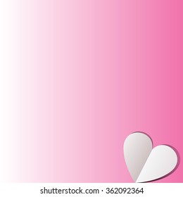 Happy Valentines Day celebration concept with beautiful decorated paper heart shape on pink background. Valentines day - Abstract cards with paper heart  - vector illustration
