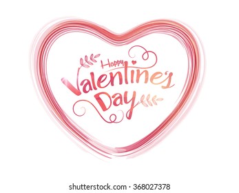 Happy Valentine's Day celebration with creative heart made by paint stroke.