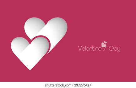 Happy Valentine's Day celebration greeting card or love card design with white shiny creative hearts.