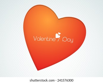 Happy Valentine's Day celebration greeting card with heart on shiny abstract background.