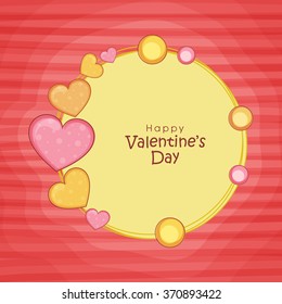 Happy Valentine's Day celebration greeting card with hearts decorated frame.