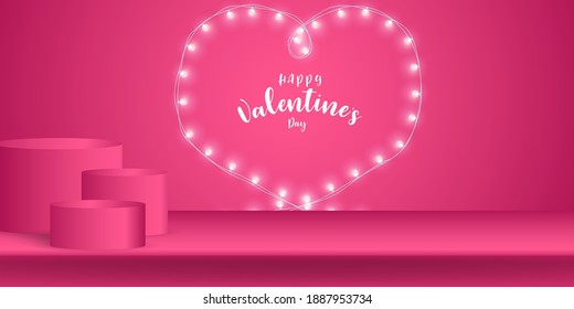 Happy Valentine's Day Celebration heart background Vector illustration.