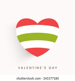 Happy Valentine's Day celebration love greeting card with creative heart on white background.