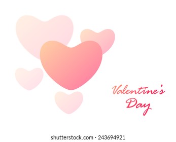 Happy Valentine's Day celebration love greeting card with hearts.