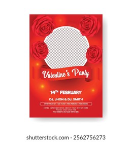 Happy valentines day celebration party editable print flyer or poster template valentines invitation card, love poster, elegant flyer, romantic event invitation design