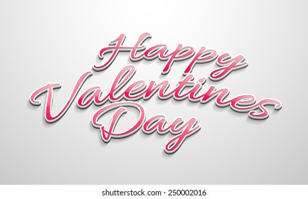 Happy Valentine's Day celebration poster, banner or flyer on shiny grey background.