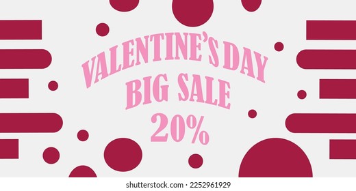  Happy Valentine's Day celebration sale header or banner set with a discount offer. Promotion and shopping template or background for Love and Valentine's day concept.Vector illustration