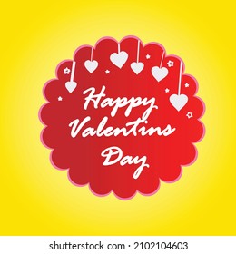 Happy valentines day celebration simple design Free Vector