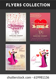 Happy Valentine's Day celebration template, banner or flyer design.
