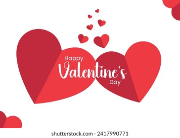 Happy Valentine's Day celebration, Vector illustration hearts, Love greeting card design, Posters with a Love shape on a Red Background.