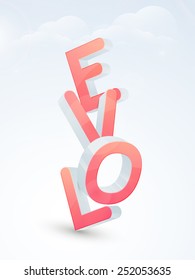 Happy Valentine's Day celebrations with 3D text Love on cloudy background.