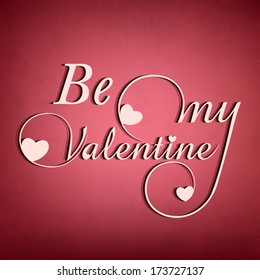 Happy Valentines Day celebrations greeting card with stylish text Be my valentines on red background, can be use as flyer, banner or background. 