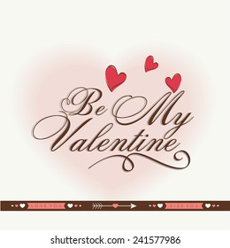 Happy Valentine's Day celebrations greeting card design with stylish text Be My Valentine on heart shape decorated background.
