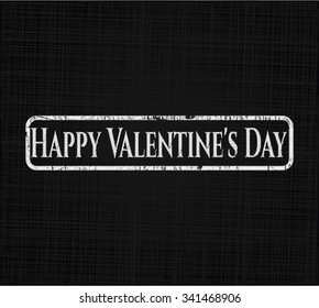 Happy Valentine's Day with chalkboard texture