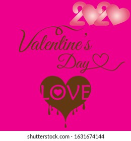 happy valentine's day. chocolate dripping heart