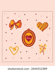 Happy Valentine's Day Chocolate Pink Ribbon Sticker Greetings card nature flower