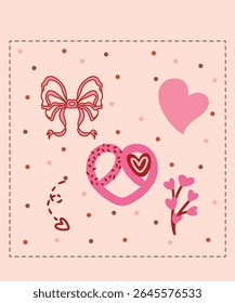 Happy Valentine's Day Chocolate Day Sweet Sticker Greeting cards Cute Pink nature Romantic Color