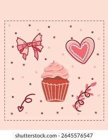 Happy Valentine's Day Chocolate Day Sweet Sticker Greeting cards Cute Pink nature Romantic Color