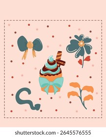 Happy Valentine's Day Chocolate Day Sweet Sticker Greeting cards Cute Pink nature Romantic Color