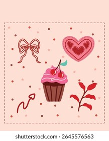 Happy Valentine's Day Chocolate Day Sweet Sticker Greeting cards Cute Pink nature Romantic Color