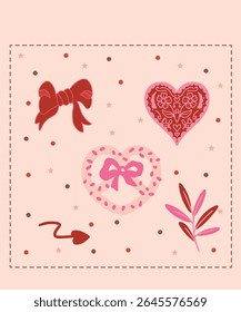 Happy Valentine's Day Chocolate Day Sweet Sticker Greeting cards Cute Pink nature Romantic Color