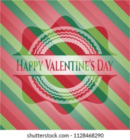 Happy Valentine's Day christmas colors emblem.