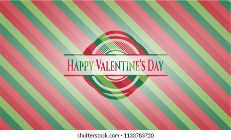 Happy Valentine's Day christmas colors emblem.