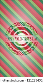 Happy Valentine's Day christmas colors style emblem.