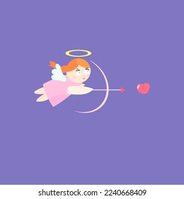 Happy Valentine's day Chubby Girl Cupid with Bow