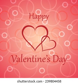 happy valentine's day with circle rings pattern on sweet pink background (vector) 